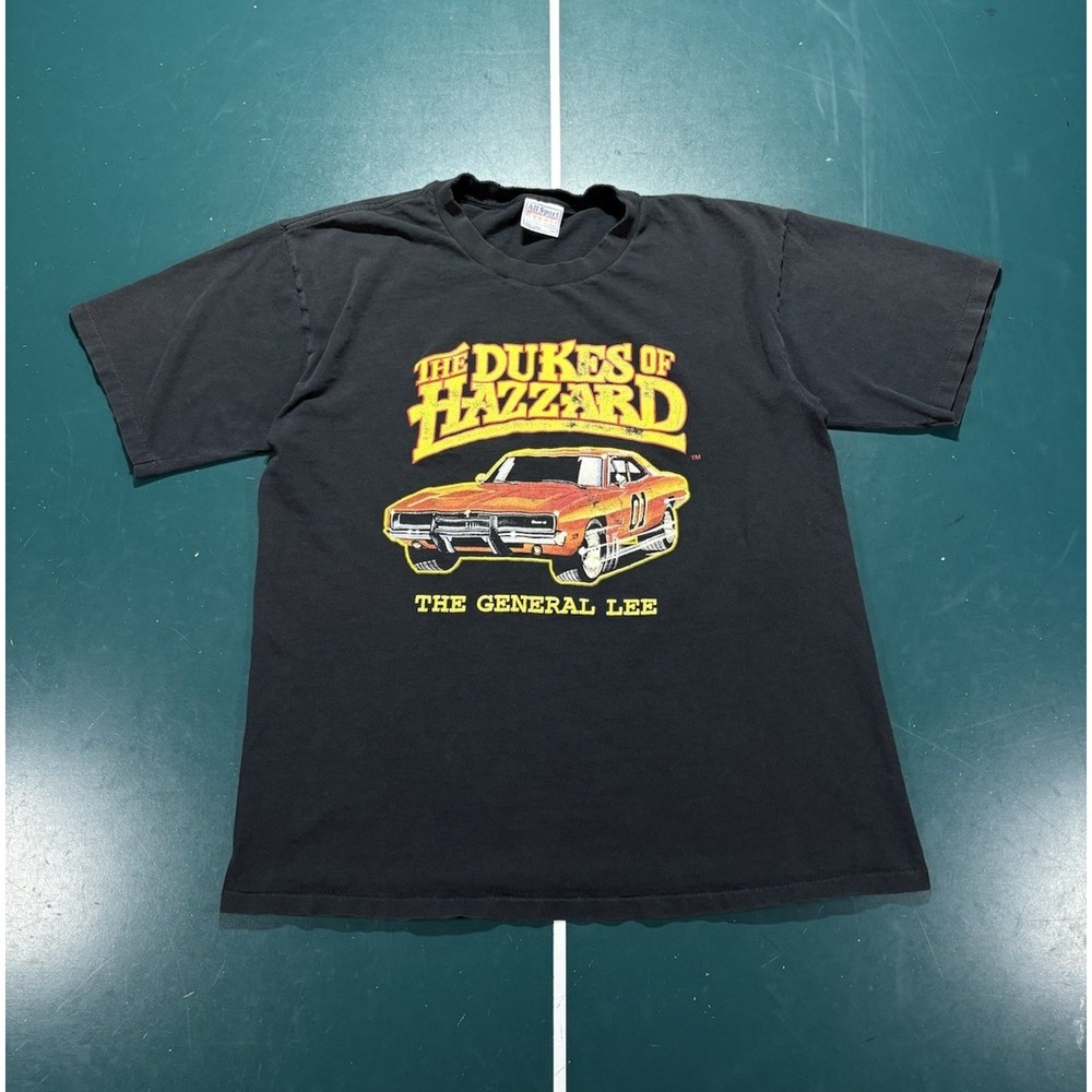 Vintage The Dukes Of Hazard T Shirt Men's Large Black General Lee Single Stitch